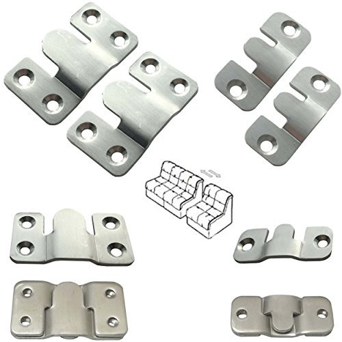 Euro Tische Edelstahl Sofa Haken universell einsetzbar - Couch Verbinder Interlock in 2 verschiedenen Größen (2X Stück, 44x19 mm)