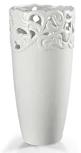 Gicos Vaso Traforato in Ceramica Colore Bianco Dimensione 32 CM CRE-589027