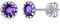 ChicSilver 925 Silber Damen Geburtsstein Ohrstecker Februar Birthstone Ohrringe Damen Ohrstecker für Frauen Simulierte Amethyst Edelstein Schmuck Geschenk für Mama