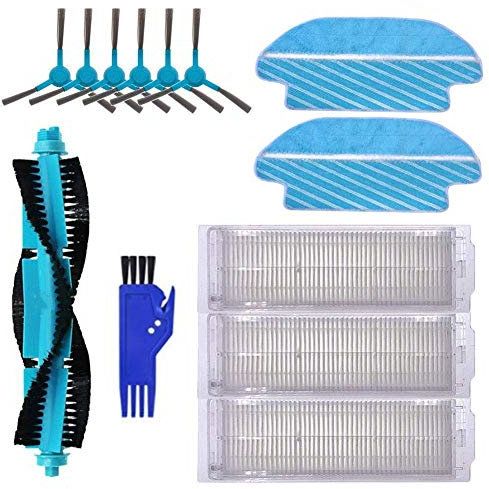 MTKD® Recambios para Cecotec Conga Serie 3490 Accesorios Cepillo Central, Cepillos Laterales, Filtros EPA y Mopas para Aspiradora Robot Conga 3490.