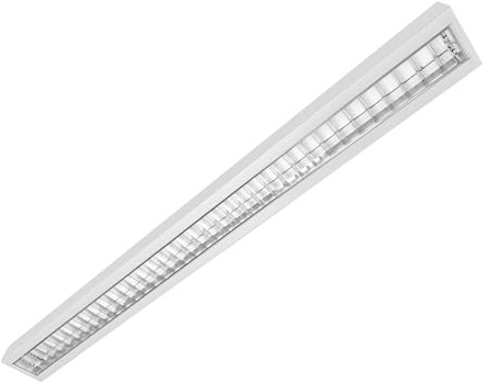 ELG Leuchten Rasteranbauleuchte 150cm matt vorverdrahtet für LED Röhren | (nicht im Preis enthalten) Bildschirmarbeitsplatzraster, Büroleuchte, Deckenleuchte, Designleuchte, Pendelleuchte