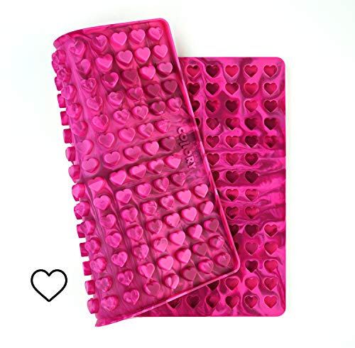 Collory Backmatte Hundekekse für MINI (1,5cm) HERZ FORM Leckerlis, Silikon Backform, Pralinenform, Schokoladenform, Hitzebeständig, Lebensmittelecht & Bpa-frei