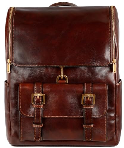 Time Resistance Sac à Dos en Cuir Vintage pour Voyage et Ordinateur Portable Jusqu'à 15