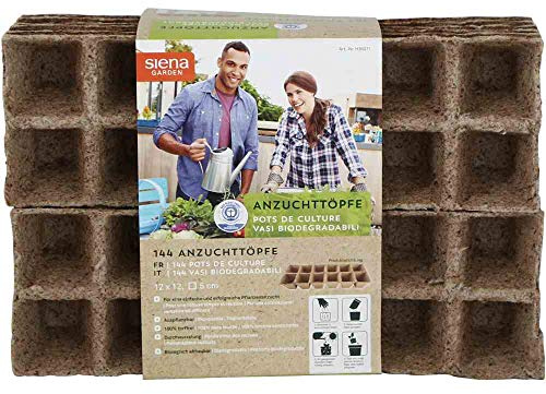 Siena Garden 144 Bio-Anzuchttöpfe Ø 5cm quadratisch Ø 5cm quadratisch
