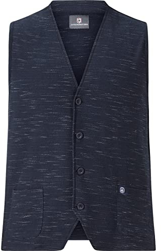 Jan Vanderstorm Herren Sweatweste Ahlmann | Strukturierte Freizeiteweste aus Baumwoll-Mischung, große Größen L–XL, gerade Passform für Männer, mit Knöpfen, Taschen