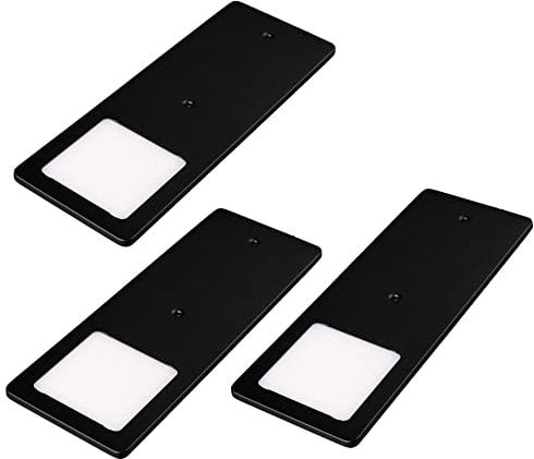 kalb | LED Unterbauleuchten schwarz 5W- sehr flache Küchenleuchte Einbaustrahler Einbauspot, Auswahl:3er Set warmweiss