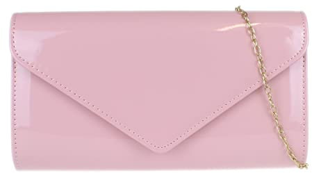 Girly Handbags Pochette lucida da donna, rosa