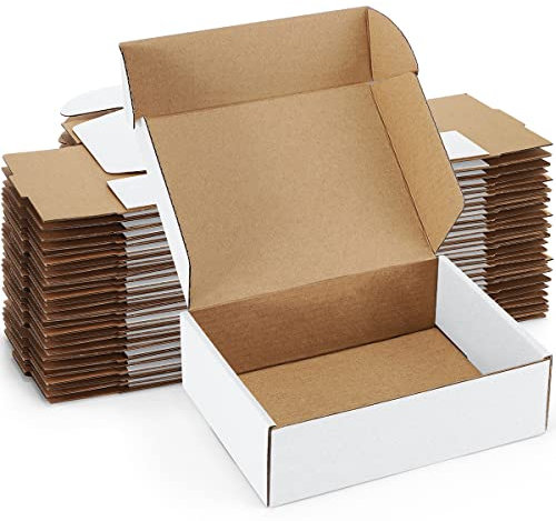 Poever Versandkartons 17,8 x 12,7 x 5,1 cm, Weiß, kleine Versandkartons 25 Stück