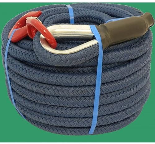 Corde à poulie en polypropylène texturé, D 22mm, souple et légère, imputrescible, avec crochet à émerillon longueur 25m