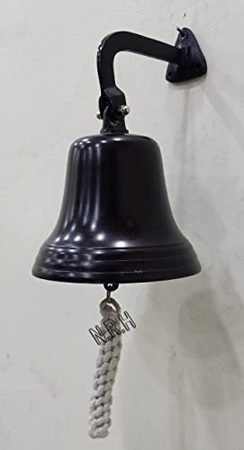 Dekorative Ornamentglocken | Piraten dekorative Schiffsglocken | maritimes Ozean Heimdekoration (20,3 cm, schwarz)