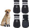 REESTBOO Hundeschuhe, 4 Stück Hundepfotenschutz Hundestiefel mit Anti-Rutsch Sohle, Reflektierendem Riemen, Klettverschluss, Hundeschnee Stiefel Pfotenschutz für mittlere und große Hunde, Schwarz (L)