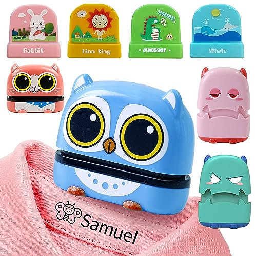 FROKIK Sellos de Nombre Personalizados Para Ropa de Niños, Sello Ropa Niños Personalizado, Marcador Personalizable de Ropa, Marcador Ropa Bebe Guarderia (01)