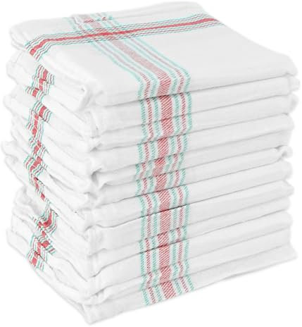 CHELY INTERMARKET Paños Cocina Pack 12 Unidades 45x45cm Blanco Algodón Suave Alta Absorción Reutilizables Secado Rápido Vajilla Hogar Restaurantes Cocina Profesional Lavables