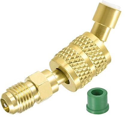 M METERXITY Mini Split Schlauch Adapter - Messing Fittings Adapter Enge Verbindung Anwenden Klimaanlage (1/4SAE männlich bis 5/16SAE Weiblich Gelb)