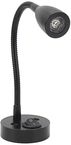 Qiilu 12V LED Liseuse RV Dimmable Lampe de Lecture 360 ​​Degrés Pivotant Flexible Col de Cygne Lampe de Chevet pour DC 12V à 24V Bateau Camion Voitures (Beige)