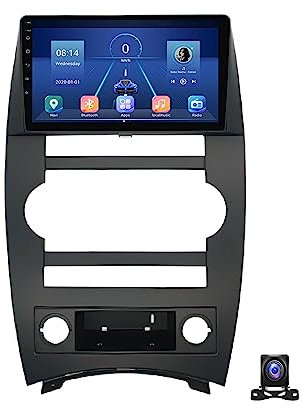 Double DIN Sat Nav, 9In Touch Screen Car Radio Bluetooth MP5 Player para Je-EP Cherokee Commander XK 2005~2011 con cámara de Respaldo/GPS Navigation/SWC/RDS FM Audio Receiver/DSP/Carplay,M100S