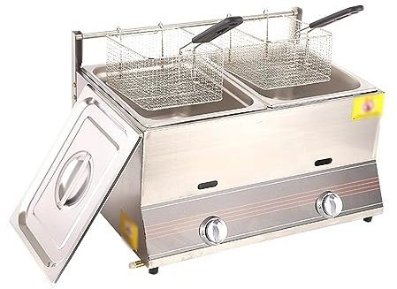LXURY Friteuse Double Bac INOX, Friteuse Extérieure, pour Le Restaurant de Cuisine à Domicile