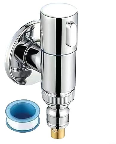 Valvola a doppio angolo di controllo, 1 in-due out lavatrice in acciaio doppio controllo rubinetto valvola di ritegno set per lavello da cucina