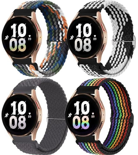 chinbersky 20 mm geflochtenes Nylonarmband kompatibel mit Samsung Galaxy Watch 7/6/5/4, Armband 40 mm, 44 mm/5 Pro 45 mm/Watch 4/6 Classic/Active 2 40 mm, 44 mm/Watch3 41 mm/Gear Sport/Gear S2 Classic