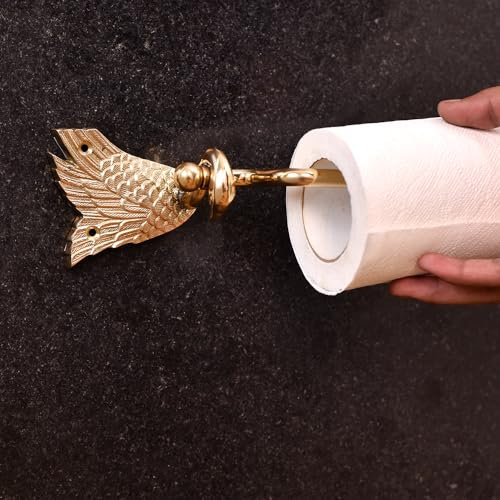 IndianShelf Porte-papier toilette en laiton en forme de cygne – Porte-papier toilette doré – Porte-papier toilette vintage – Porte-rouleau de papier toilette – Accessoires de salle de bain anciens