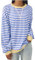 Women Striped Color Block Oversized Sweatshirt Crew Neck Long Sleeve Shirt Pullover Top Casual Loose fit Sweater Gestreift Rundhals Langarmshirt Striped dupes Lässig Lose Pullover Y2K Oberteile Tops