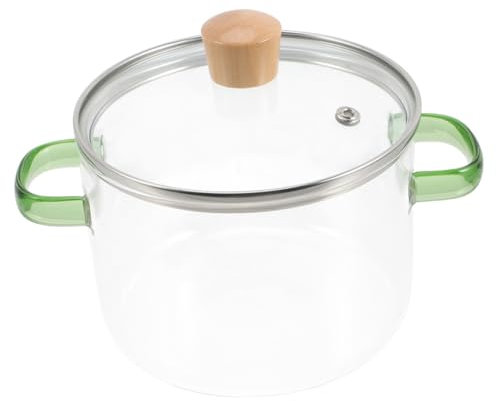 Garneck Glass Saucepan Household Stew Pot Glass Instant Noodle Pot Small Cooking Pot Noodle Cooking Pot Kitchen Accessory Glass Cooking Pot Glass Cookware Cooking Pot