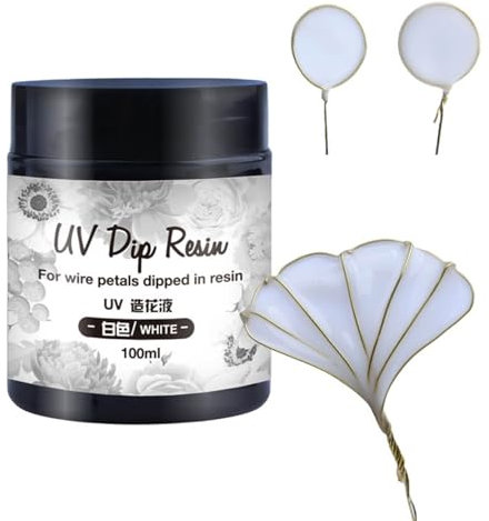 WZTHLF Silikonformen, UV-DIP-Harzkleber für Draht-Blütenblätter, transparent, flüssig, Ultraviolett, zum Aushärten von Kristallkleber, Schmuckherstellung für Anfänger (W)