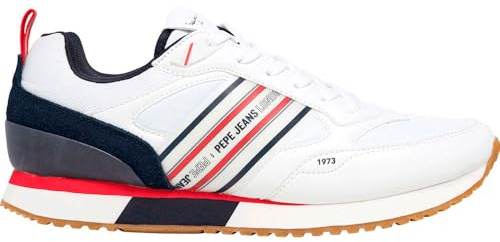 Pepe Jeans Dublin Halbleder-Turnschuhe weiß