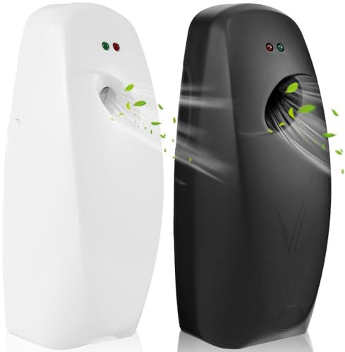 2 Pcs Automatischer Duftspendert 14 x 6,5 cm Ultra-leiser 5/15/30 Min Einstellen Aerosol Spender Betrieb mit 2 AA-Batterien 22 * 6 * 8 cm Automatic Air Freshener für Bad Büro Toilet Hotel (Stil3)
