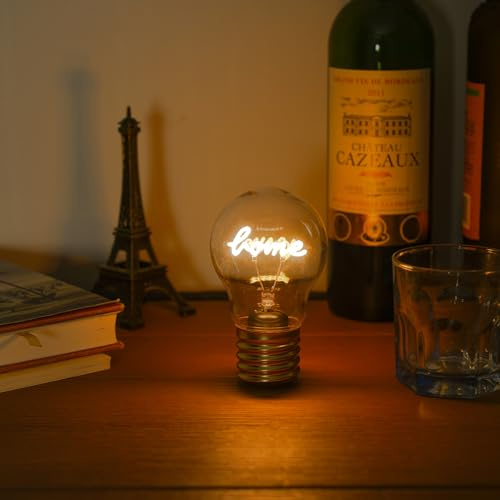 Fengrun Home Battery Operated Light Bulb, Cordless USB Rechargeable Table Lamp Bulb Great Wall Decor for Livingroom Bedroom Home