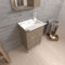 Savinidue Mobile lavatoio 2 ANTE 50 cm Rovere Fumo con Vasca e asse lavapanni Pratico