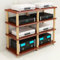 4-stufiger Audioständer, offene HiFi-Racks, Audio-Rack-Schrank, Holz, Audiokomponentenschrank, Wohnzimmer-Medienkomponentenschrank, 2/3-stufiges Stereoregal für Server und AV-Ausrüstung (rot, 4 Eben