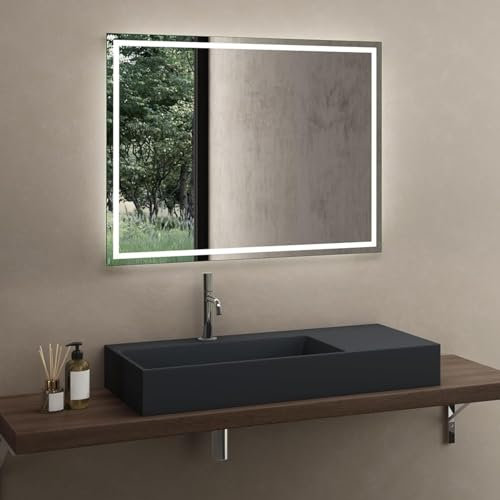 Rea Archi Conglomerate Countertop Washbasin 75 cm Grey Matt Washbasin Bathroom 75 x 43 x 14 cm (Matt Grey)