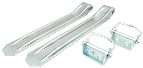 HGW 2 * Anhänger Scharnier mit Anschraub-Bock & Federbolzen/Bordwandscharnier Klappenscharnier Set für Pkw Anhänger (390 mm)