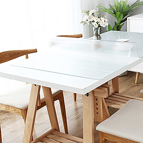 tischdecke， Anti-Hot – rechteckige/quadratische transparente Tischdecke for Esstisch, Couchtisch, Zeichen- oder Basteltisch, Schreibtischunterlagen(60 x 70 cm/24 x 28 Inch)