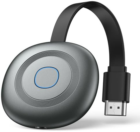 Kabelloser HDMI Display Dongle Adapter, 4K-Streaming Miracast & AirPlay Empfänger für iPhone, iPad, Android, Laptop, PC zu HDTV/Monitor/Projektor, Plug & Play, unterstützt DLNA, 2,4 G/5 G Schwarz