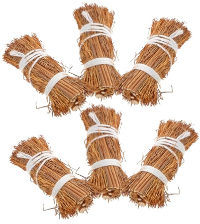 Toddmomy 6pcs Realistic Mini Hay Bales Craft Straw Decor for Table Nativity Scene Faux Straw Hay Bales