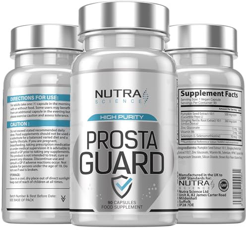Prosta Guard – Prostate Supplements for Men, Advanced Prostate Support Complex with Stinging Nettle Root, Pumpkin Seed | 90 Vegan Capsules