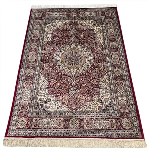 WAWA TEPPICH Orientteppich aus Viskose Beige-Rot 150 x 210 cm M38R
