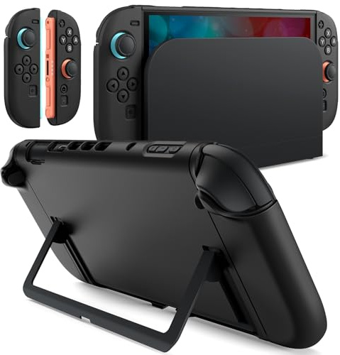 JETech Coque Fine Dockable pour Nintendo Switch 2 (2025) 7,9 Pouces, Étui en TPU Souple pour Joy-Con Détachable, Housse Dos de Protection Portage Mat en PC, Anti-Rayures (Noir)