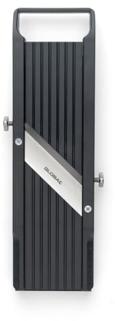 GLOBAL Mandoline GSL-64/BC – Premium Gemüsehobel 64 mm | Mit 3 Julienne-Klingen & Fingerschutz | Stufenlos verstellbar, BPA-frei, 100% Made in Japan