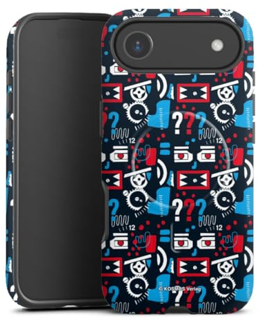 Magnetische Hülle kompatibel mit Apple iPhone Air Handyhülle für MagSafe Outdoor Case in matt Die DREI Fragezeichen Muster Offizielles Lizenzprodukt