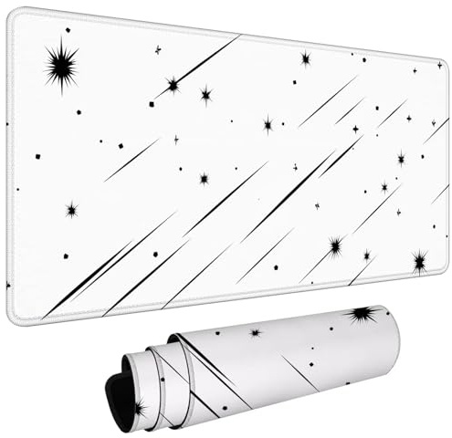 Tapis de Souris XXL 600x300x3mm Tapis de Souris Gaming avec Base AntidéRapante ImperméAble à l'eau, Gamer Mouse Pad, Accessoire Bureau, Précision-Vitesse-Confort pour Tous Types Résumé Noir L#L297