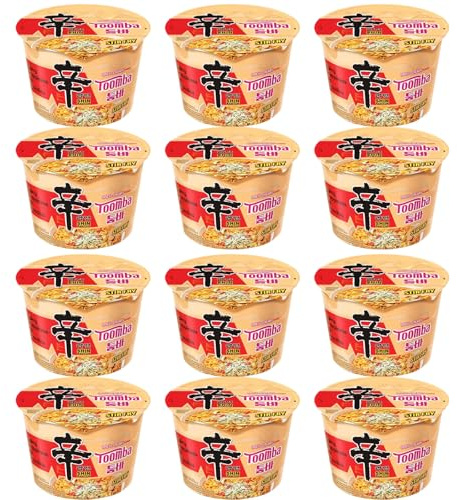 Korean Shin Ramyun Toomba BIG Bowl 113g - Spicy & Creamy Stir Fry Noodles 6 Pack / 12 Pack Options | Halal (12, 113g)