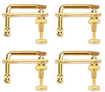 4PCS Violine Feinstimmer, Gold Violine Teile Saitenversteller Saitenfeinversteller Mechaniken Ersatzteile Musikinstrumentenzubehör Legierung