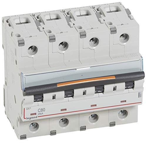 Disjoncteur DX³ 25kA - 4P 400V~ - 80A - courbe C - 6 modules