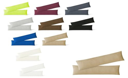 EXKLUSIV HEIMTEXTIL Jersey Kissenbezug Hülle 2 Sparpack Set mit Reißverschluss hochwertige Qualität 40 x 145 cm Sand