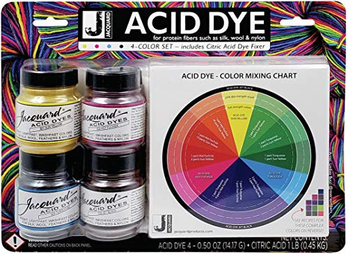 Jacquard Acid Dye Juego de Yellow, Turquoise, red & black