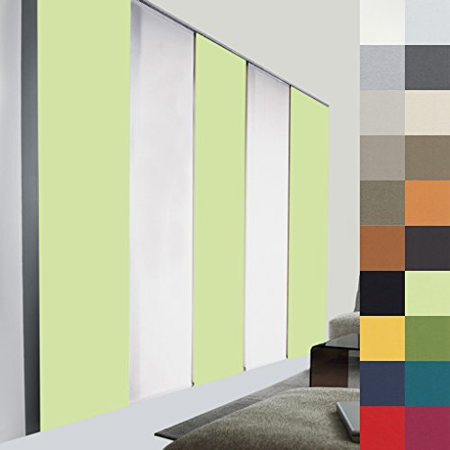 Sun World Schiebegardine nach Maß, Verdunkelungsgardine, Maßanfertigung, Schiebevorhang zur Verdunkelung, Flächenvorhang, Raumteiler, Blickdicht (245cm Höhe x 70cm Breite/Light Green)