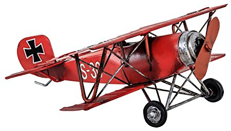Modellflugzeug roter Baron Flugzeug Modell Blech Metall Antik-Stil 25cm